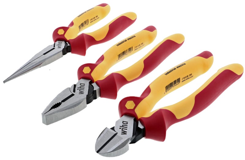 Wiha 32981 Insulated Industrial Pliers and Cutters Set, 3-Piece, 1000V VDE Tested - Image 2